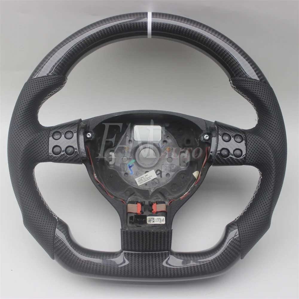 Custom Replacement Real Carbon Fiber Steering Wheel for VW Volkswagen Golf 5 Jetta Mk5 GTI R32 EOS Passat B6 Bora