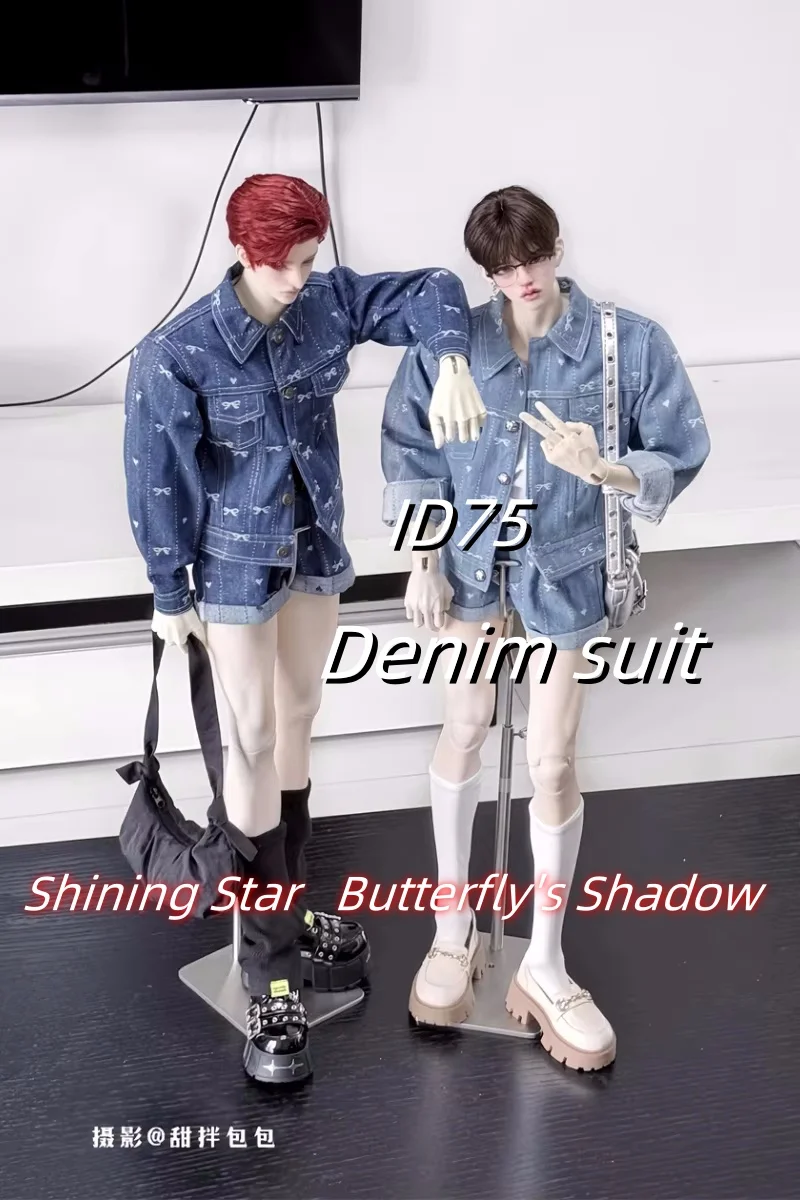 

Denim Suit High-level High-end Short Sets Spot Inventory BJD Doll Clothes Boys ID75 Blue Handsome Girls Daily Doll Accessories