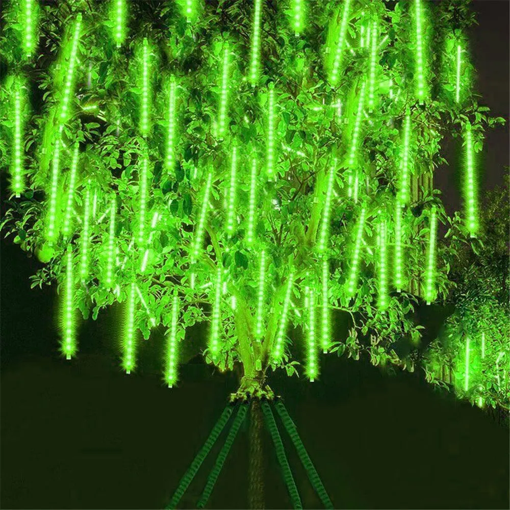 meteor shower rain led string lights tubes fairy guirlandas decoracoes de natal arvore festa ao ar livre feriado casamento 01