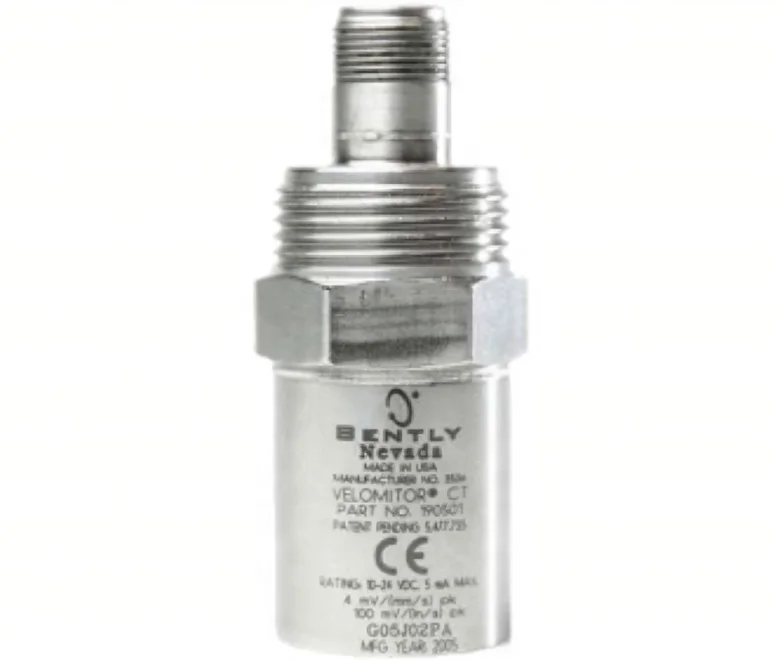 

Bently Nevada 190501 CT Velomitor Velocity Transducer 190501-12-00-01 for measuring vibration amplitudes