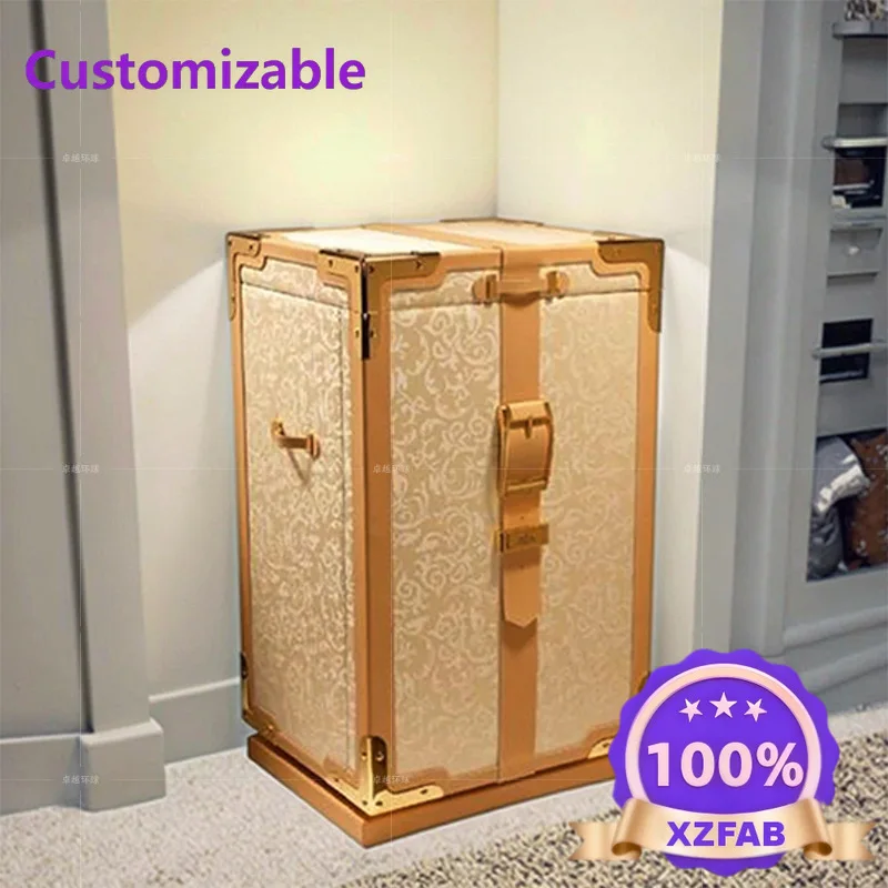 Factory Direct 2026 Italian light luxury jewelry cabinet, luxury villa home art safe, high-end password lock, solid wood jewelry