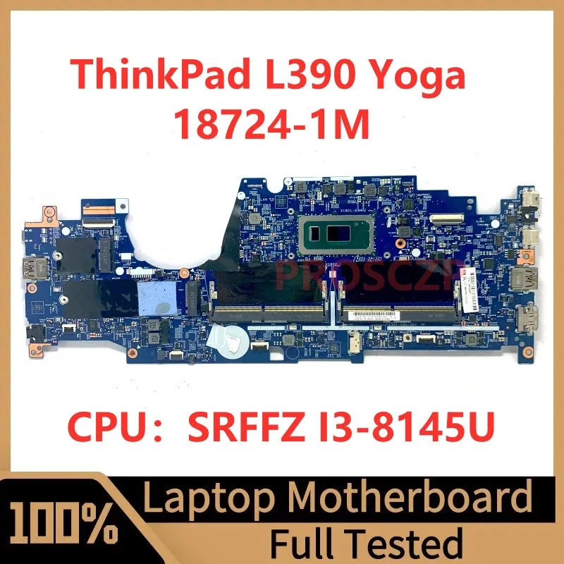 448.0FC02.001M 448.0FC03.001M For Lenovo ThinkPad L390 Yoga Laptop Motherboard 18724-1M With SRFFZ I3-8145U CPU 02DL830 100%Test