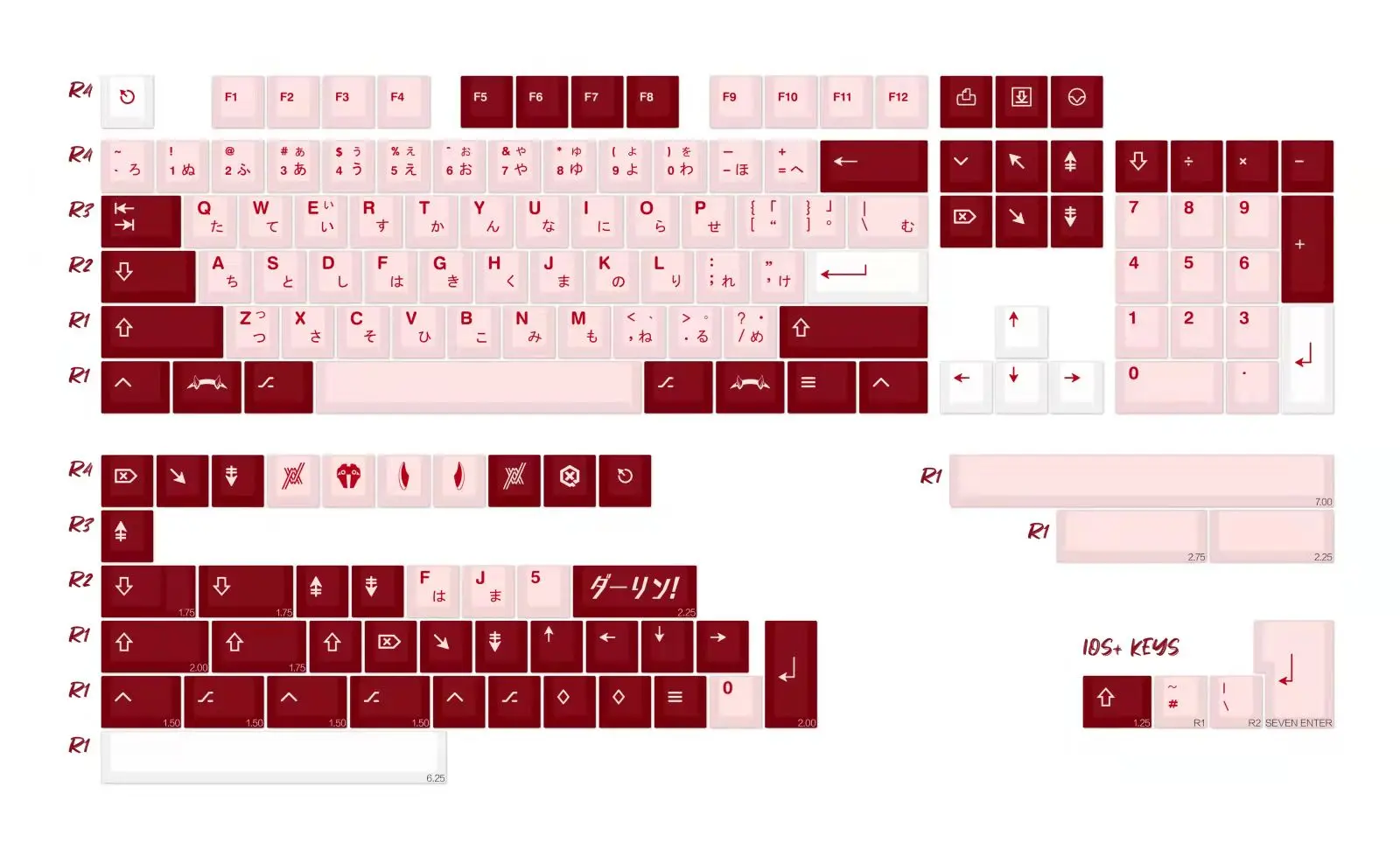 152 Keys/set PBT 5 Sides Dye Subbed Key Caps GMK Darling Keycap Cherry Profile Japanese Keycaps With ISO Enter 7U Spacebar