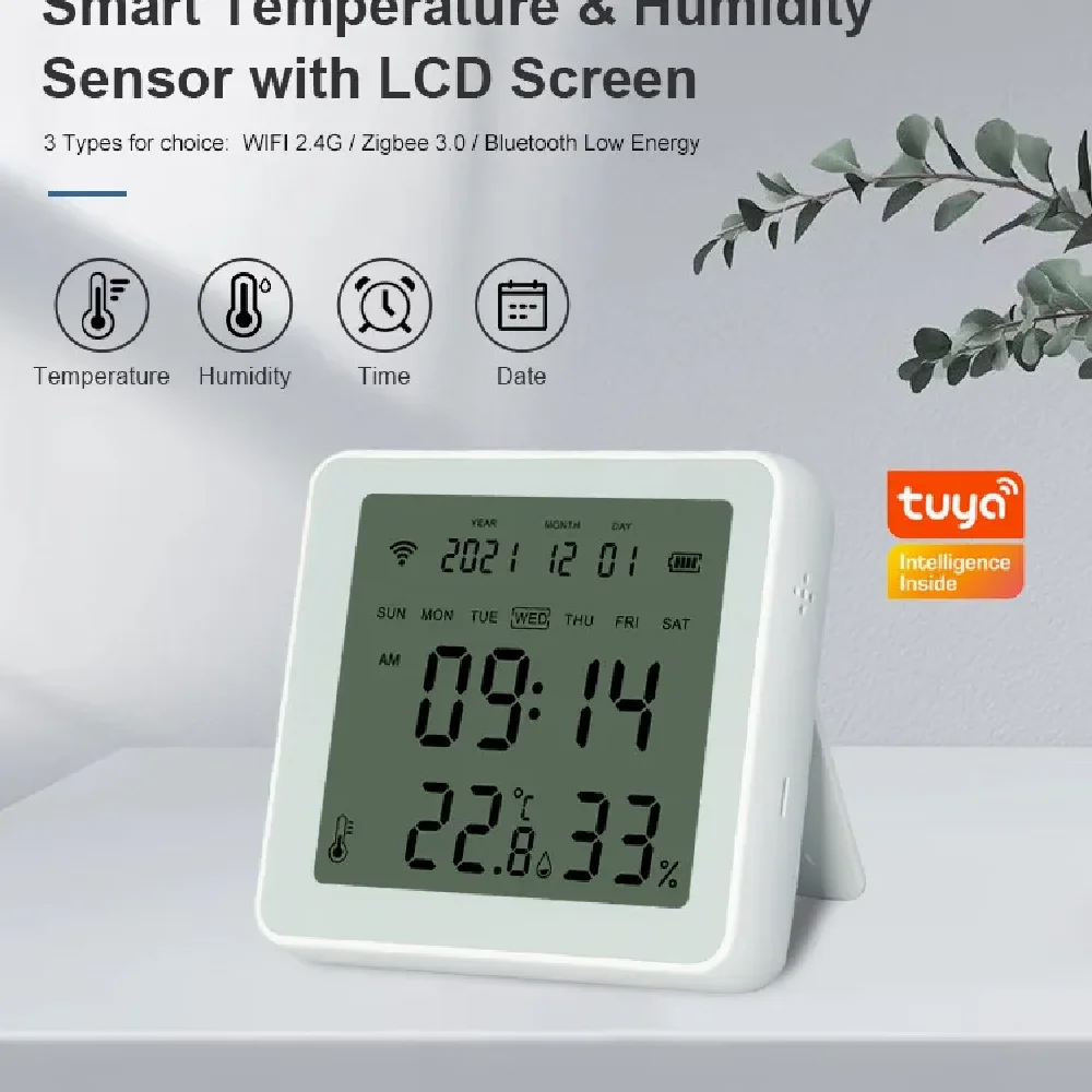 Imagem -03 - Zigbee-sensor de Temperatura e Umidade sem Fio Despertador Retroiluminação Monitoramento Remoto Higrômetro