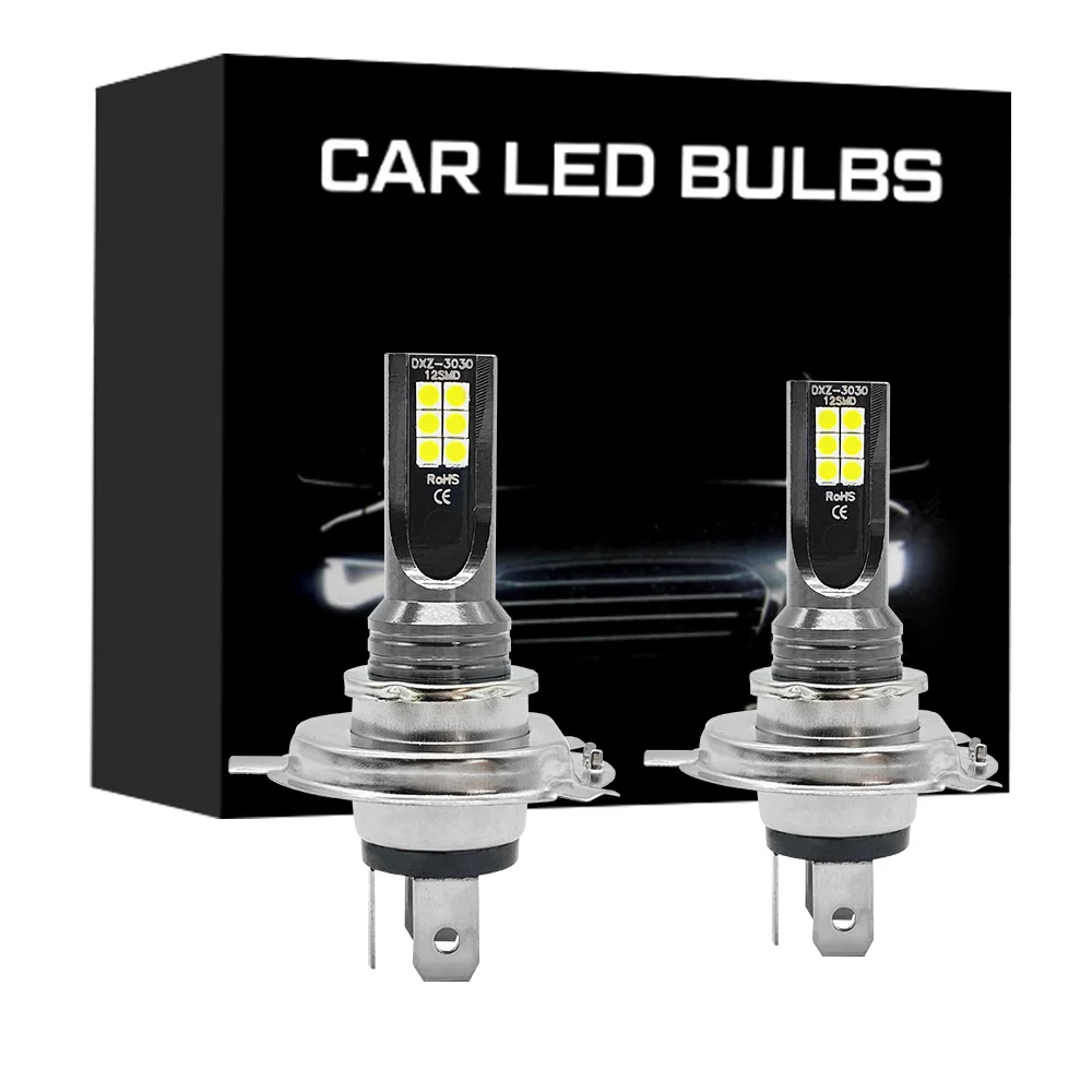 2 Stuks Led H4 H7 55W Koplamp H11 H8 H9 H10 H1 H3 Auto Mistlampen 9005 9006 Auto Rijlichten 12000lm 80W 12V 24V