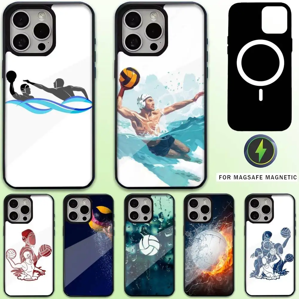 

Water Polo Sports Phone Case For iPhone17,16,15,14,13,12,11 Plus,Pro Max Magnetic Magsafe Wireless Charging