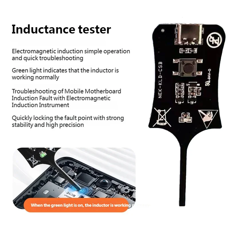 HENGTONG Inductance Tester High Precision Quick Troubleshooting Tool with Green Light Indicator for Electronic Repair