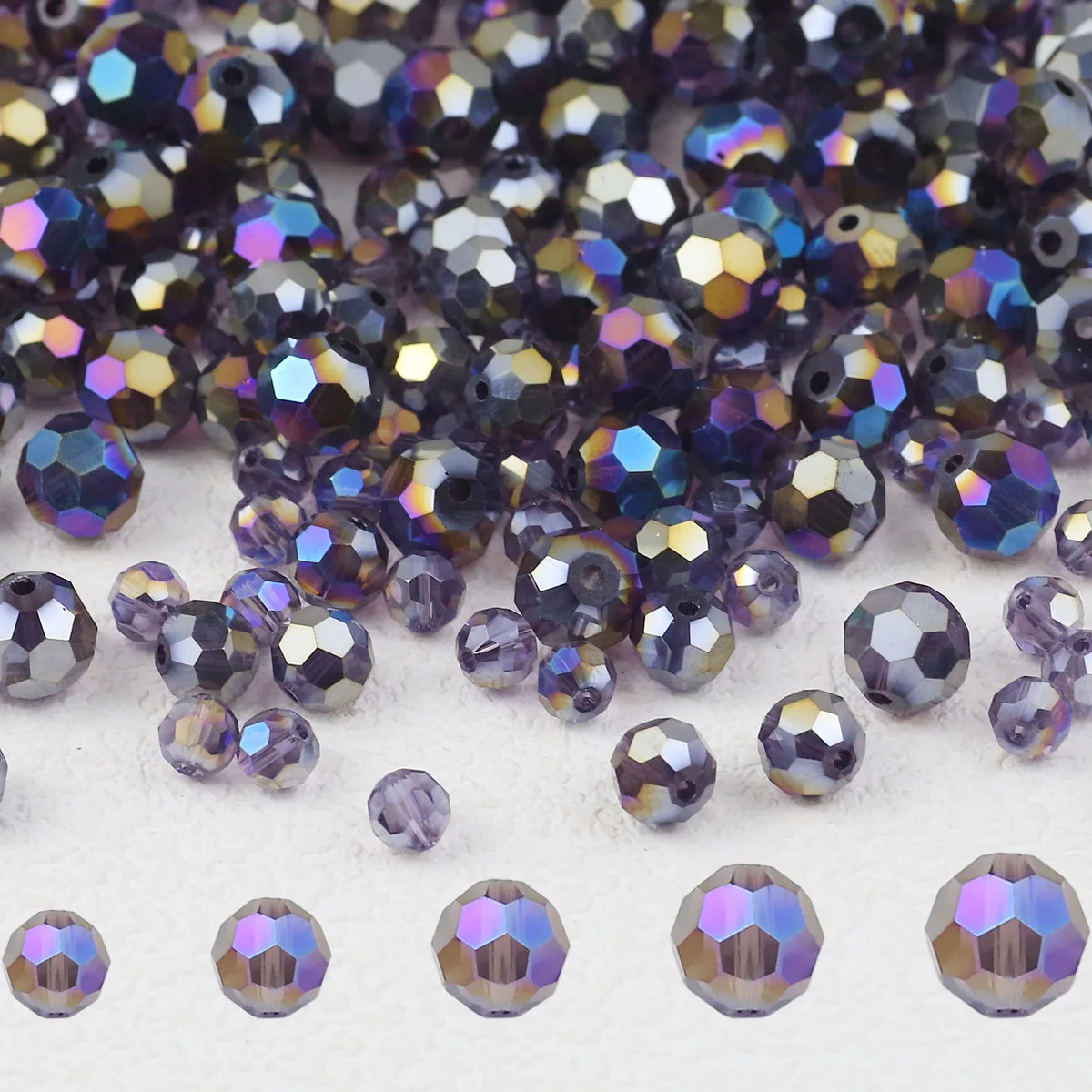 20-200pcs Ball Faceted Shape Austrian Crystal Bead Violet Color Round Loose Bead 3-10mm Jewelry Making Bracelets DIY Accessories