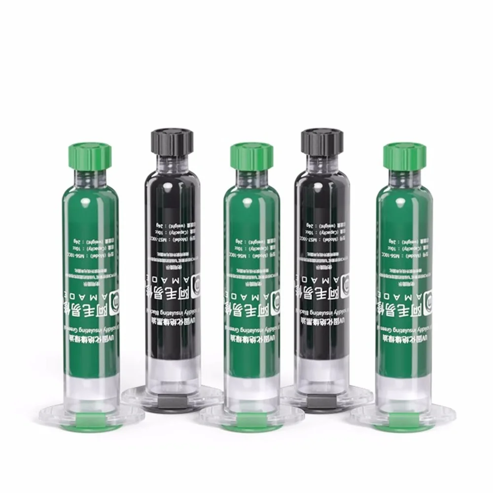 Amaoe isolamento de cura uv óleo verde-m56/m57 para placa-mãe do telefone circuito de vazamento desencapado e ferramenta de reparo de isolamento de chumbo voador