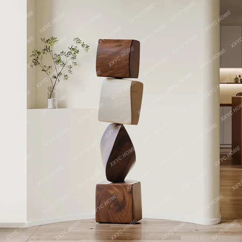 XXHotel Sales Office Wood Carving Floor Ornament Entrance Living Room Model Room Decoration