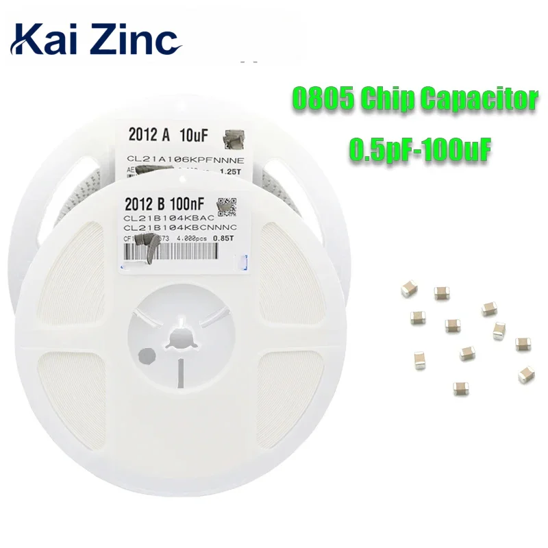 

1reel 4000 шт. 0805 50 В SMD толстопленочный чип многослойный керамический конденсатор 0,5 пФ-47 мкФ 10NF 100NF 1 мкФ 2,2 мкФ 4,7 мкФ 10 мкФ 1PF