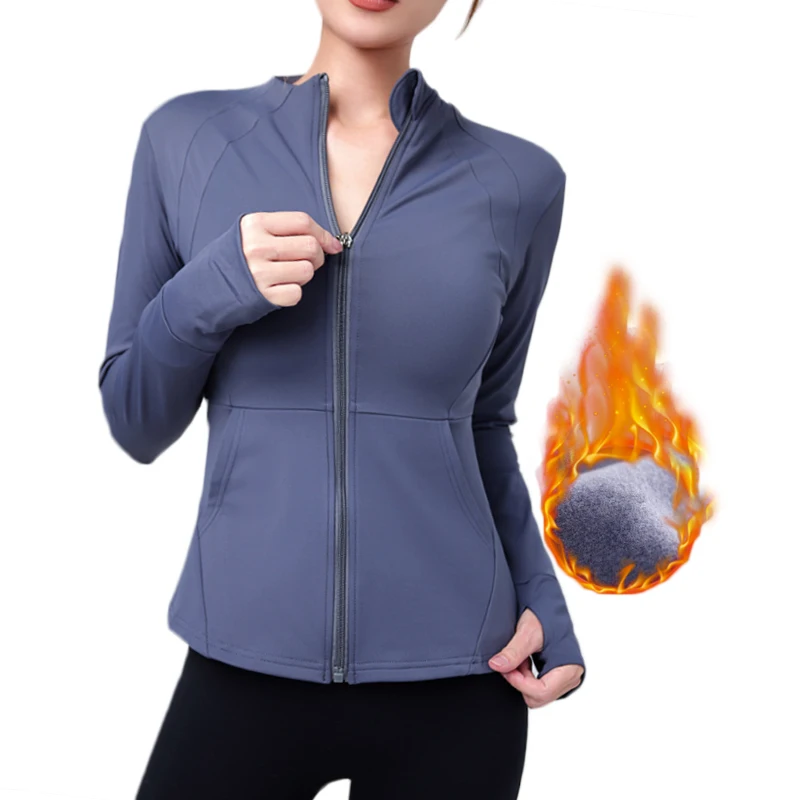 

Зимняя осенняя спортивная кофта Aiithuug на молнии с длинным рукавом для бега, женская спортивная куртка на молнии, активная рубашка для джоггинга, зимняя