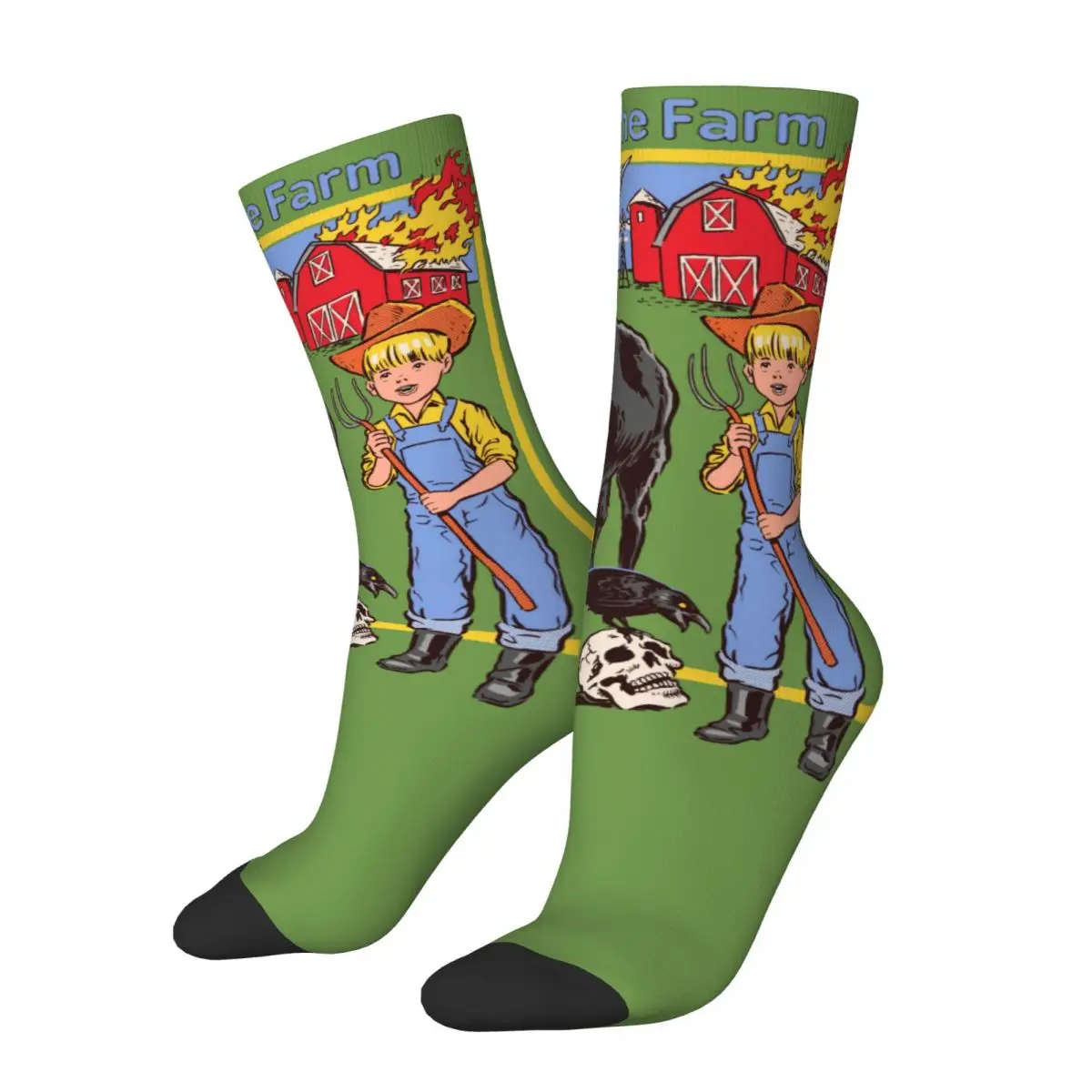 Harajuku Female Male Socks Baphomet Demonic Goat Fun At The Farm Accessories Cute Funny Occult Arts Graphic Sock All Seasons