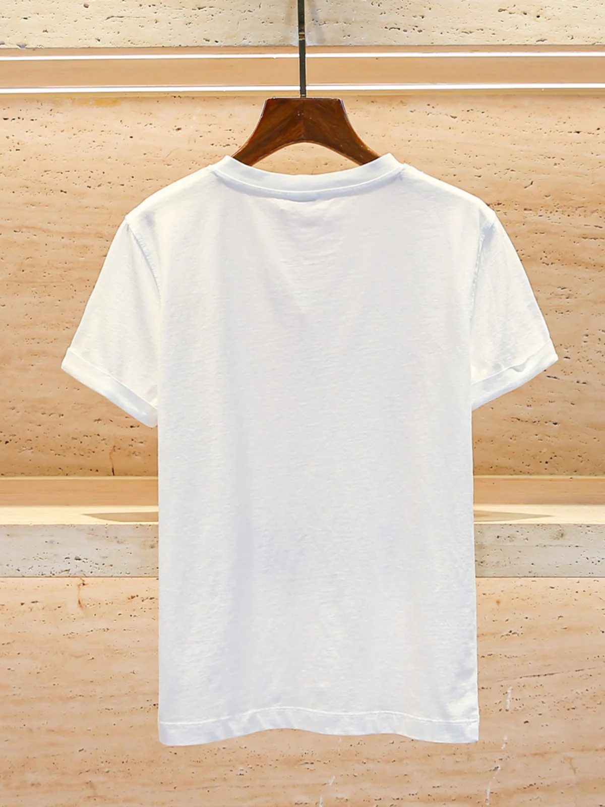 

Ele Embroidered Hollow out T-irt Women's Casual Versatile Top for Spring Summer Season round Ne ort Sve Tees
