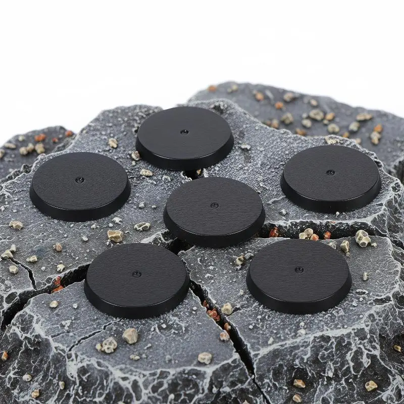 20Pcs 32mm Round Wargame Miniature Base Black Plastic Flat Stable Figure Holder For Tabletop Wargaming Model Hobby DIY Painting view 4