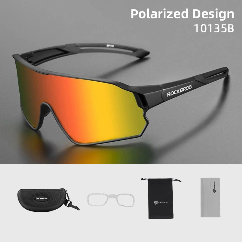 ROCKBROS Polarized Sports Sunglasses UV400 Black 9
