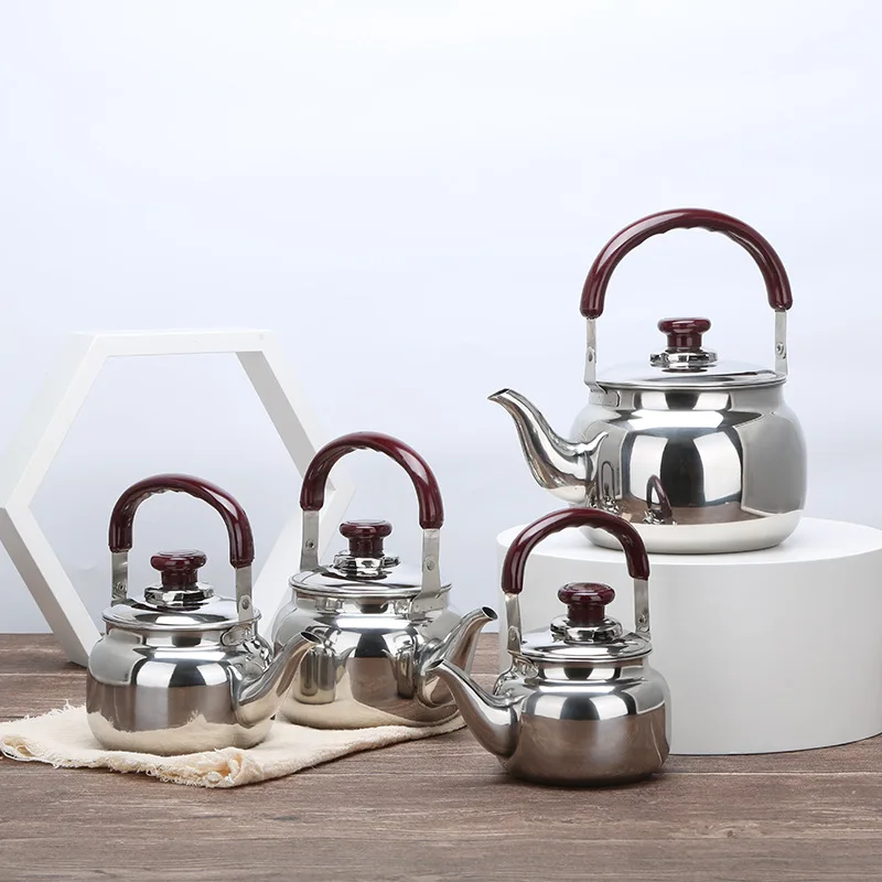 Stainless Steel Teapot Kitchen Tea Kettle Metal Stovetop Tea Pot