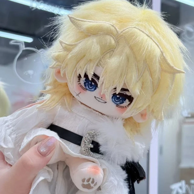 

20cm Anime Game Genshin Impact Kawaii Cosplay Soft Cotton Doll Body With Skeleton Varka Cartoon Dress Up Toy Figures Fans Gifts