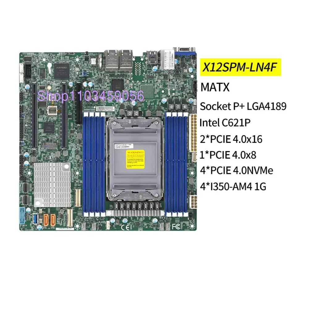 M-ATX DDR4-3200MHz C621A LGA-4189 10XSATA 3 For Supermicro Server Motherboard X12SPM-LN4F