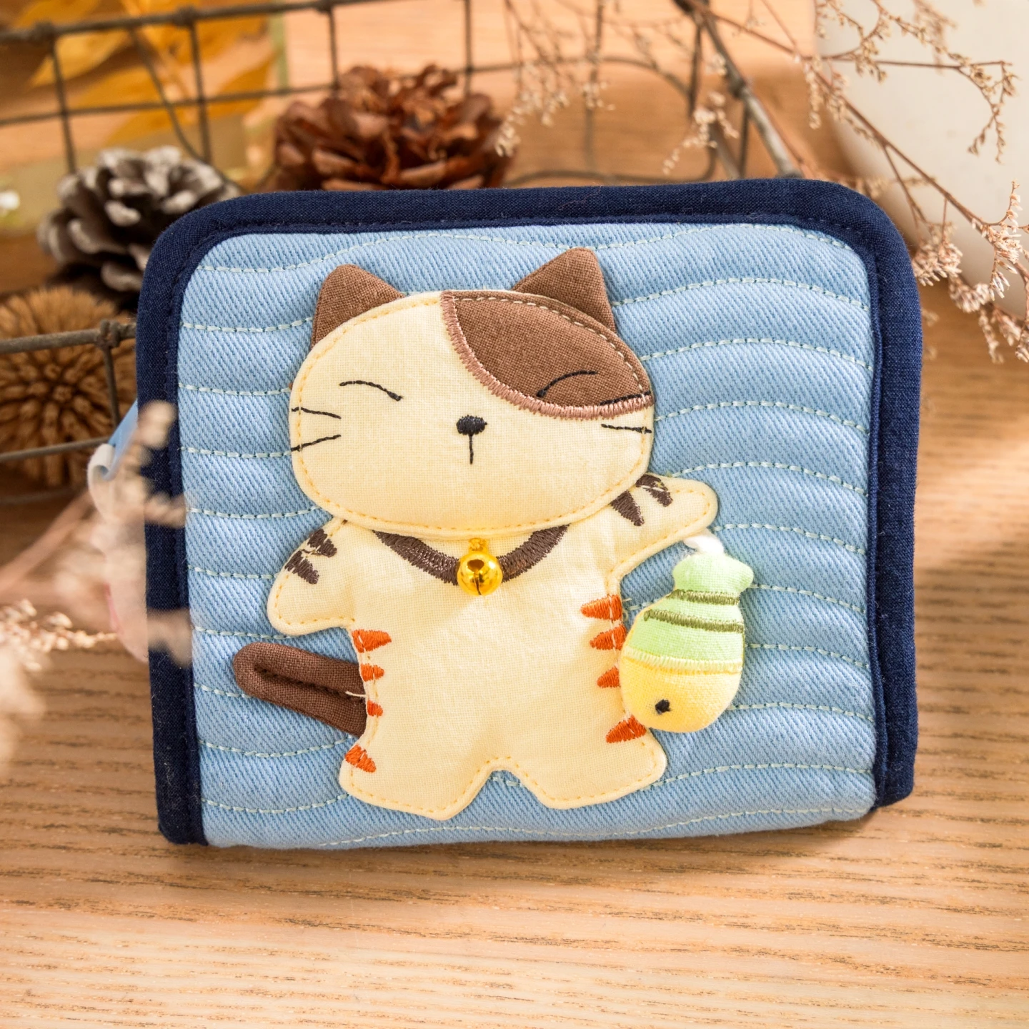 cute-bubu-short-wallet-fashionable-korean-style-cotton-fabric-art-storage-card-holder-for-men-and-women-youth-culture