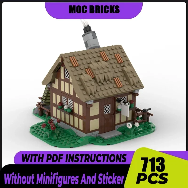 

Medieval Castle Model Moc Building Blocks Cheese Maker's Shop Model Technology Brick DIY Assembly Construction Toy Holiday Gifts