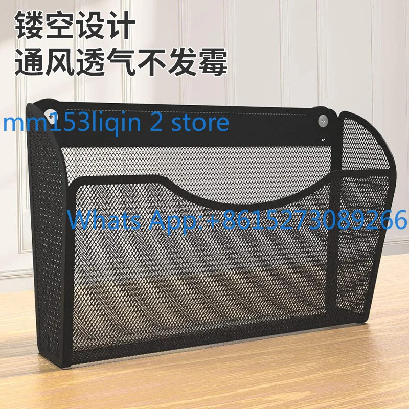 Shelf, document rack, kitchen, refrigerator, office wall hanging storage basket, wrought iron, no punching hole storage basket