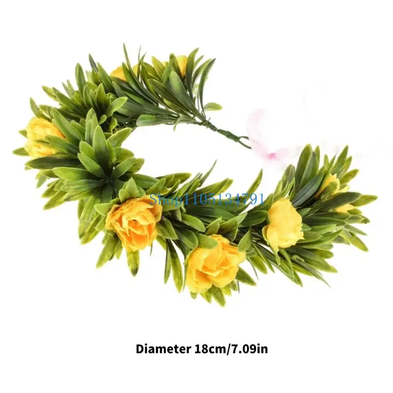 تيجان زهور من القماش بطول 98 كم بتصميم طبيعي مناسب لملحقات التصوير الفوتوغرافي #6