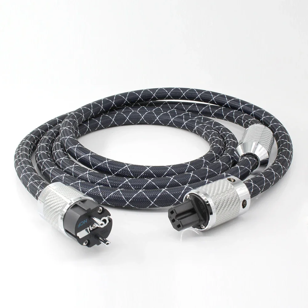 HiFi Schuko furukawa NCF nanoflux AC carbon fiber fever EU AC power cable FI-E50 NCF plug fever audio