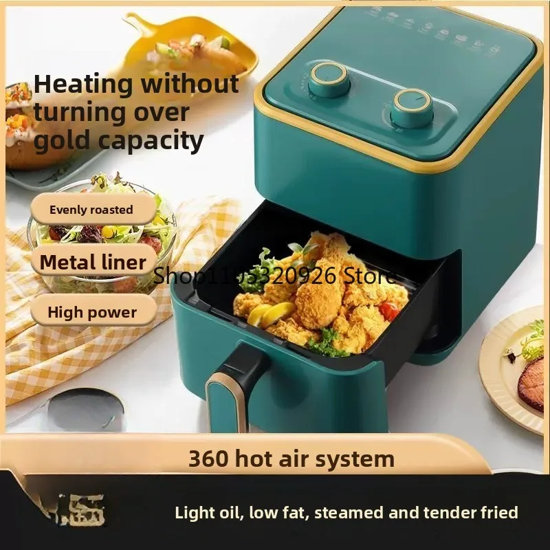 Air fryer household large-capacity multi-function no-turn-over metal inner cavity oil-free oven integrated new model