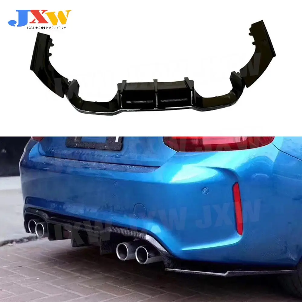 

ABS Carbon Look/Gloss Black Rear Bumper Diffuser Splitters For BMW 2 Series F87 M2 M2C Competion 2016 +