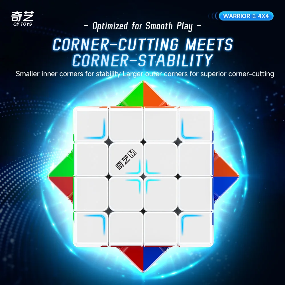 QiYi Warrior 4x4x4 Cubo Magico Magnetico QY Warrior 4x4 M Cubo UV Intelligenza Giocattolo Cervello Regalo Dei Bambini Cubo Magico
