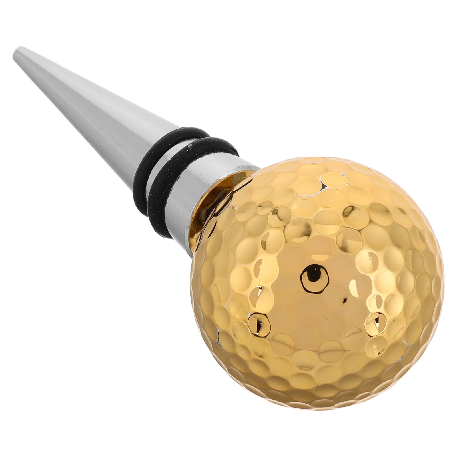 Golf Ball Wine Stopper Metal Alloy Creative Design Effective Fresh Wine Saver Novelty Decorative Bottle Stopper for Parties