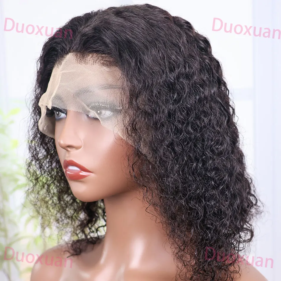 

Deep Wave Bob Wig Human Hair 13x4 Hd Lace Frontal Wig 4x4 Closure Wig Pre Plucked Natural Black Short Water Wave Curly Bob Wig