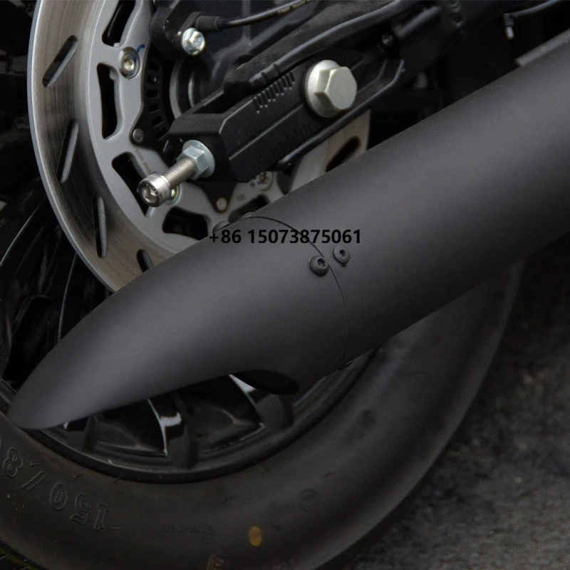 SHANGlg Black Flag 500 Modified HA Heavy-Caliber Exhaust Retro Dual-Side Single-Outlet Design  Deep Rich Robust Low End