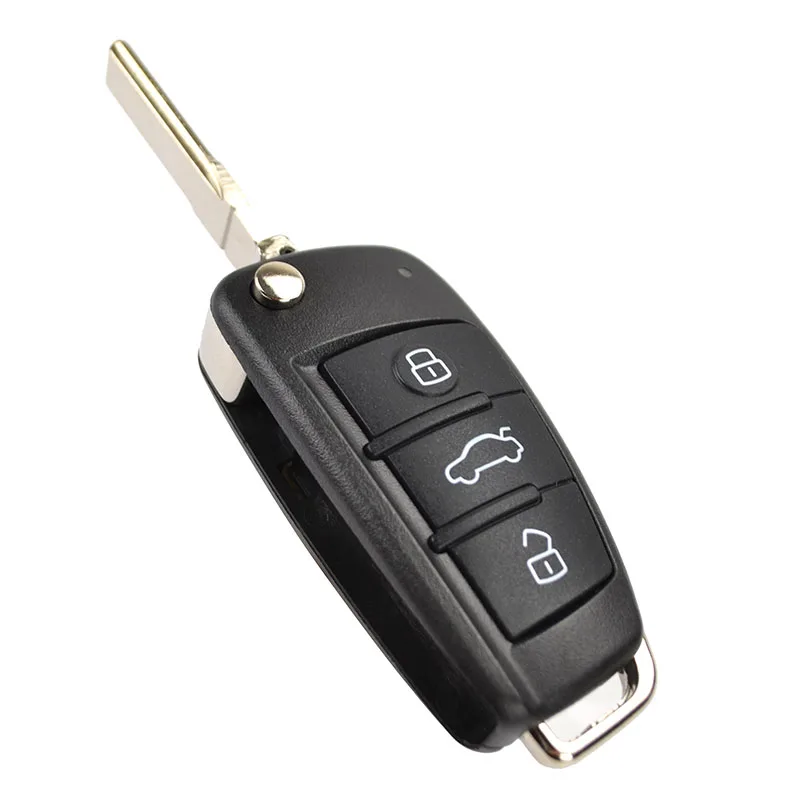 3 Button Case For AUDI A2 A3 A4 A6 S6 A6L A8 TT With Blade Car Case Folding Flip Remote Key Shell Case