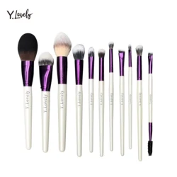 YLovely-Juego de brochas de maquillaje para hombre, pelo sintético suave de alta calidad, base de madera en polvo, mezcla de contorno, sombra de ojos