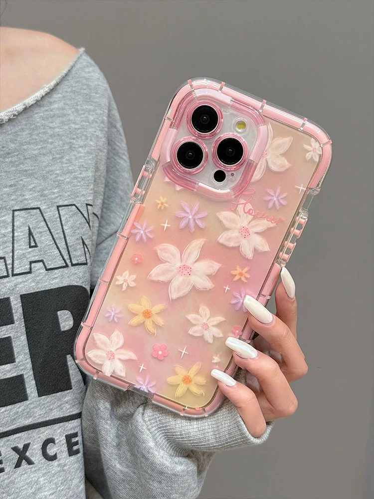 Stylish Tulip Flowers Luminous Soft Silicone Phone Case For iPhone 15 14 13 12 11 Pro Max 14 Plus Shockproof Bumper Back Cover