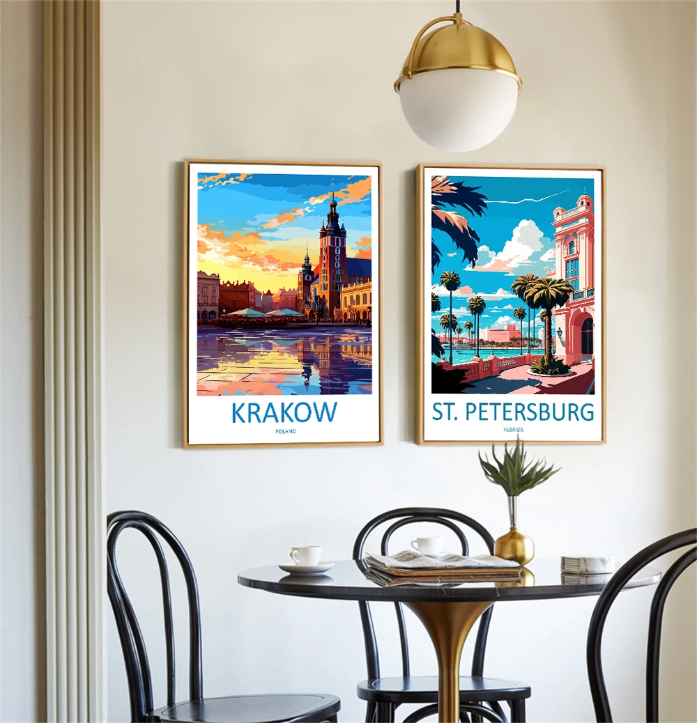 Giverny travel prints French gifts for art lovers Krakow wall decor St Petersburg wall hangings home decor Florida art posters