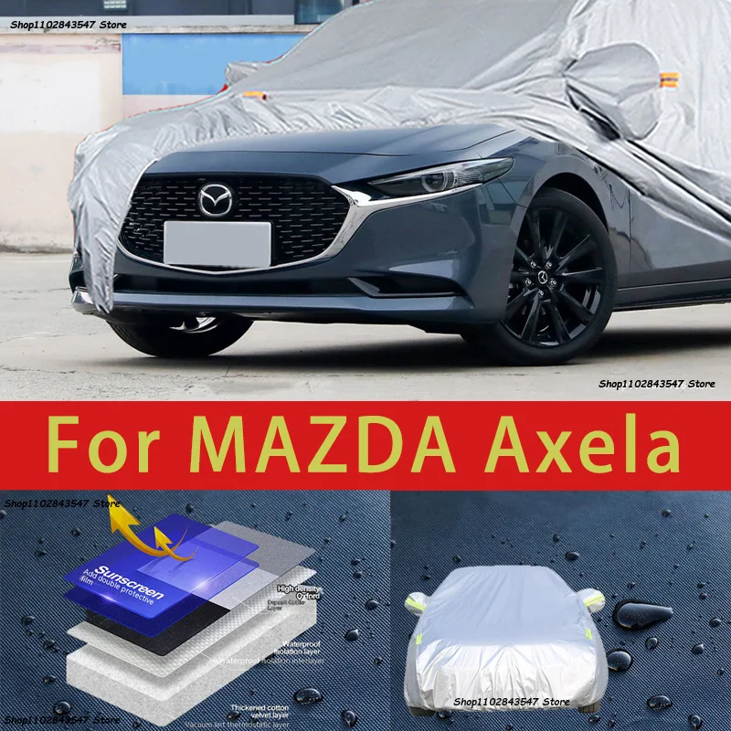 Penutup mobil penuh perlindungan luar ruangan untuk MAZDA Axela penutup salju kerai tahan air tahan debu aksesoris mobil eksterior