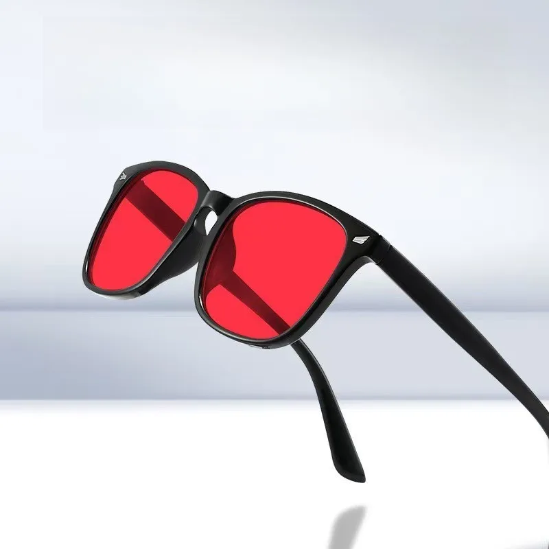Classic Red Lens Blue Light Blocking Glasses Square Men Bett