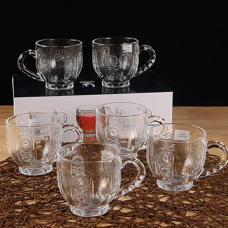 Coffee Cup Six-piece Glass Set Household 6-piece Gift Box