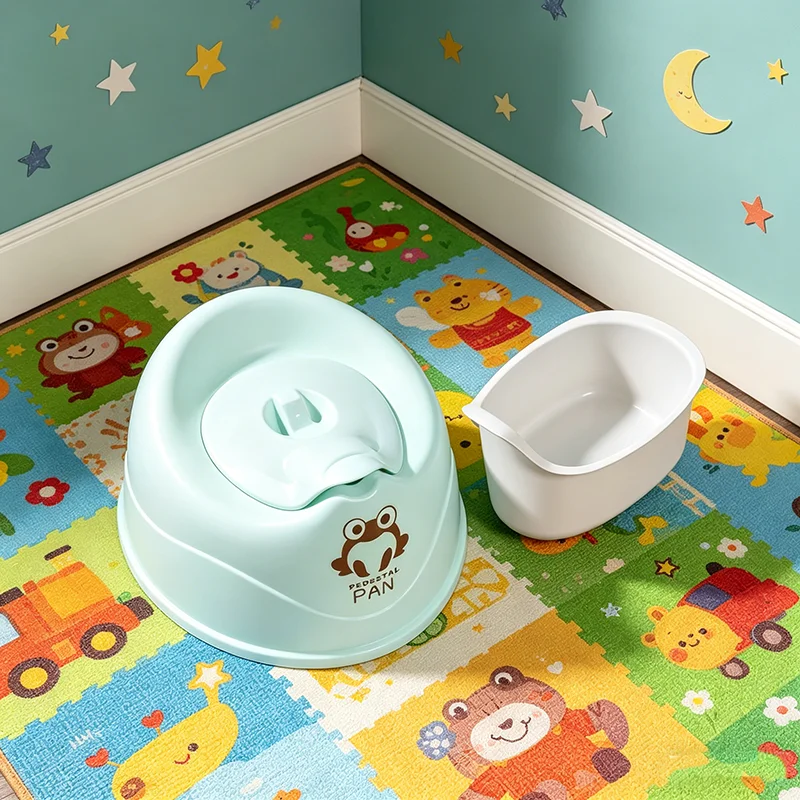 携帯用子供用おまるトレーニングシート、小便器デザインと厚みのあるカバー付き、家庭用ベビー用トイレ用品