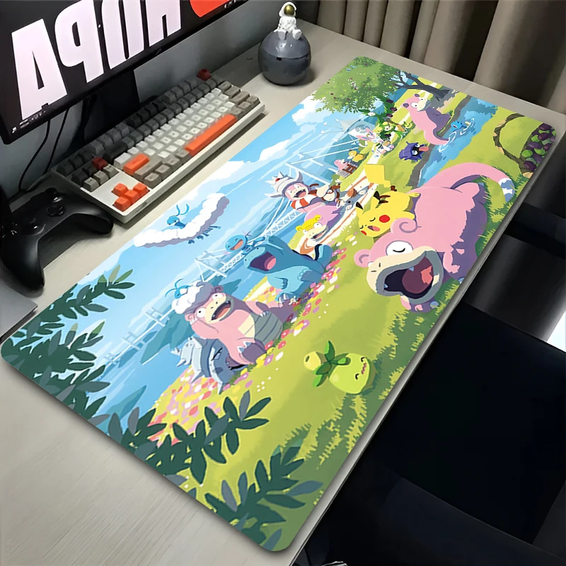 Popular Mouse Pad Game Rubber Keyboard Pad Laptop Computer Desk Mat Pokemon Gaming Acessories E-sports Mousepad Home Desk Decor