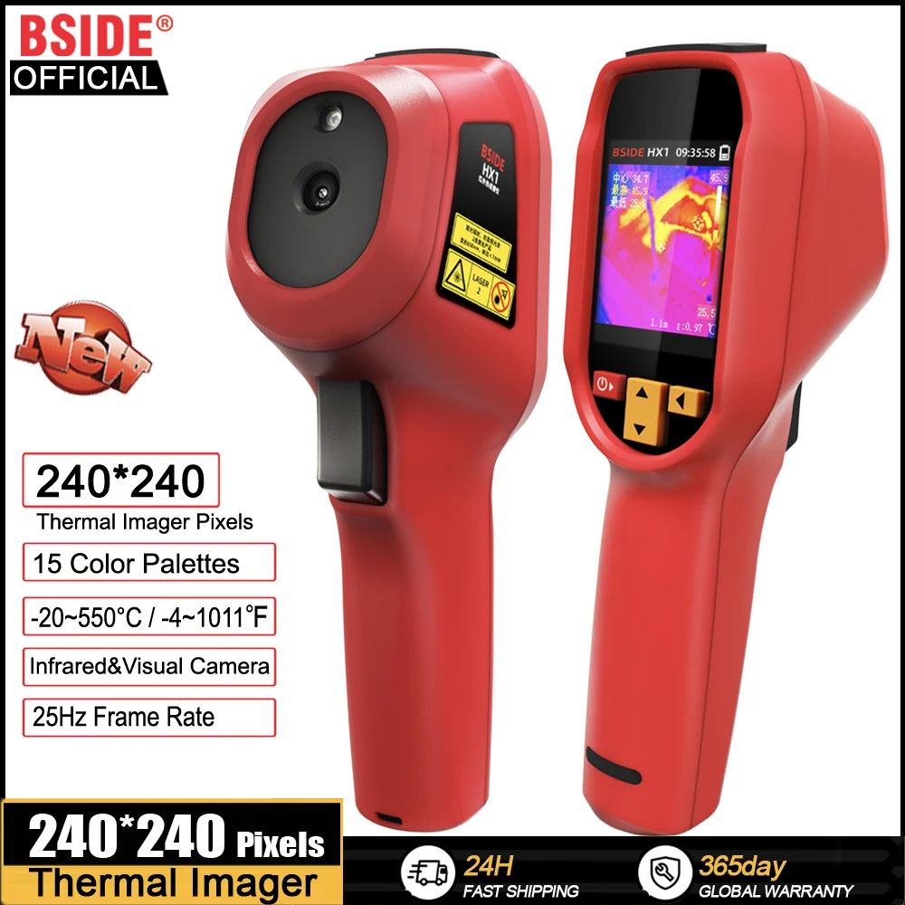 Bside Termovisor Hx1 Nova Câmera Laser Termográfica Resolução 240×240 para Circuito Pcb Reparação Detecção de Tubulação Médica