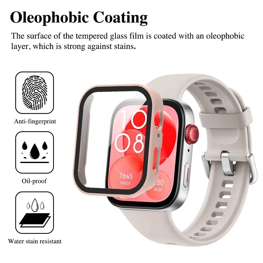 화웨이 워치용 커버 및 강화 유리, 올 어라운드 PC 범퍼 스크린, 보호대 케이스, 핏 3 액세서리