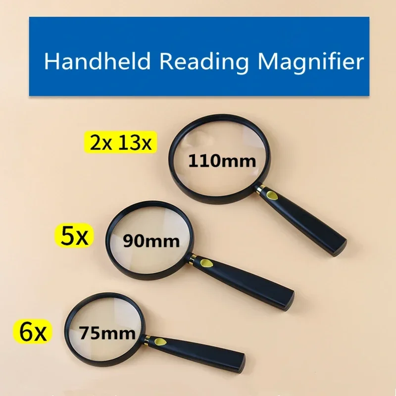 Imagem -05 - Lupa Óptica hd 75 mm 90 mm 110 mm Lupa de Leitura Portátil Dropshipping