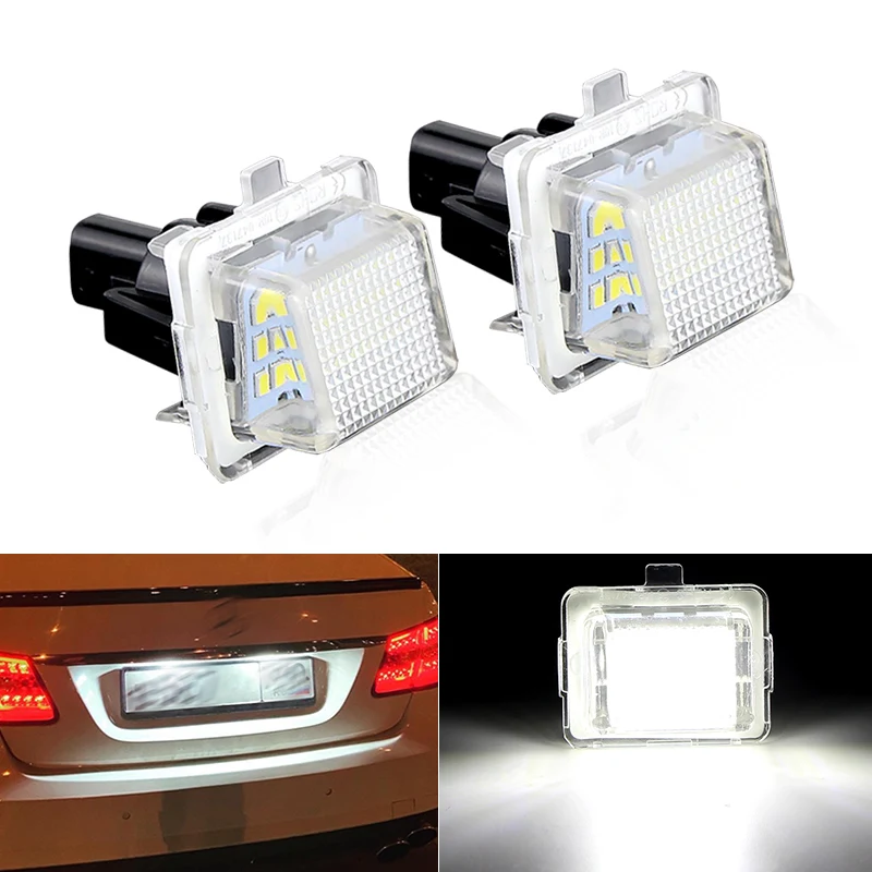 2pcs White No Error Canbus LED Number License Plate Light For Mercedes Benz W204 S204 W212 S212 C207 C216 W221