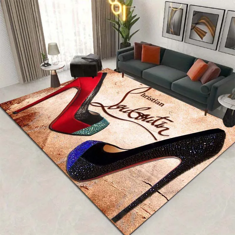 15 Size C-Christian Red Sole Pattern Rug Carpet L0uboutin Carpet Non-slip Rugs Birthday Gift Play Mat Area Rug Rugs for Bedroom