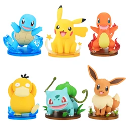Anime Figure Pokemon Pikachu Charmander Squirtle Cartoon Car Doll Decoration Anime PVC Figure Statue Toy With Base Decoration