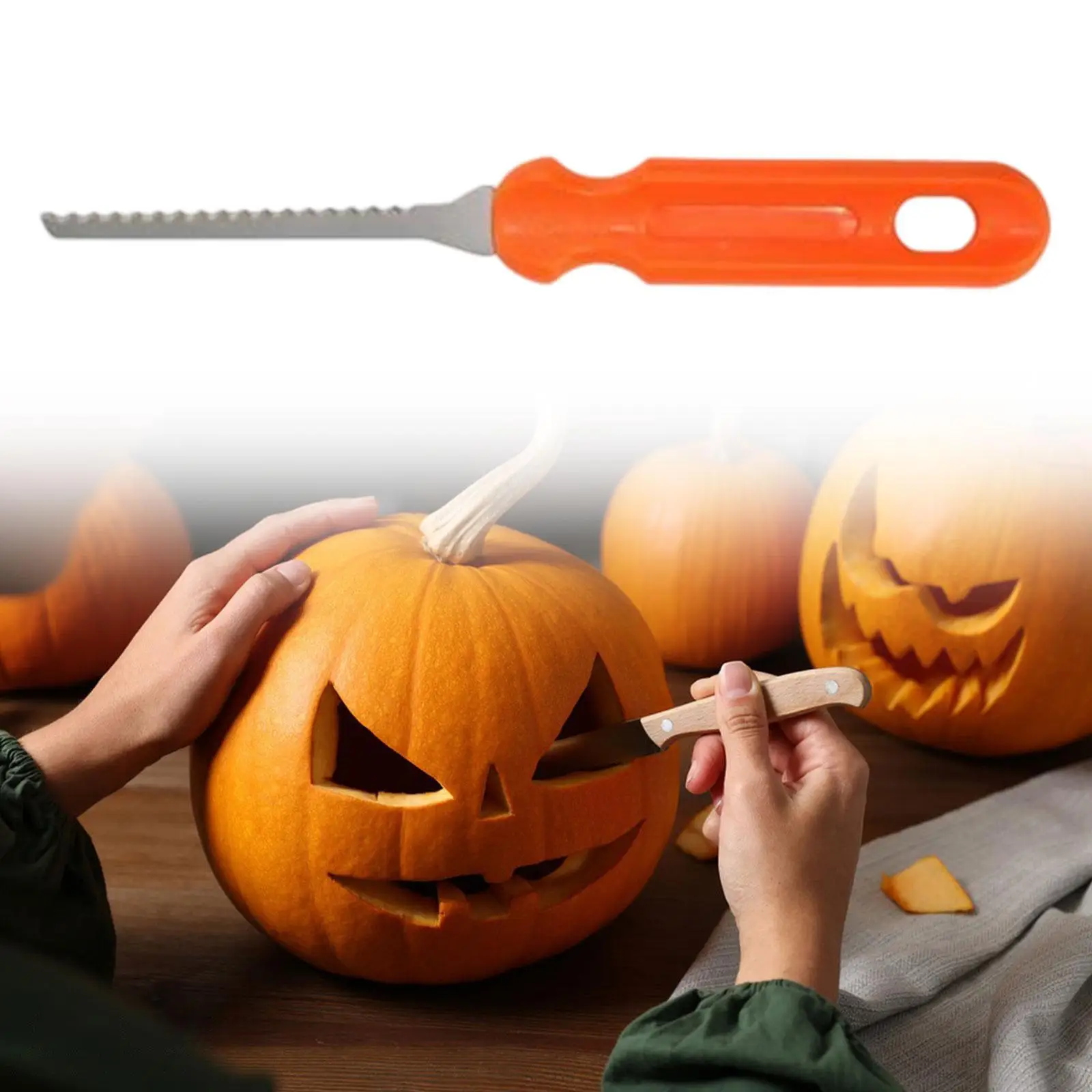DIY Halloween Pumpkin Carving Tool Set Reusable Metal Cutter Kit for Family Lantern Making